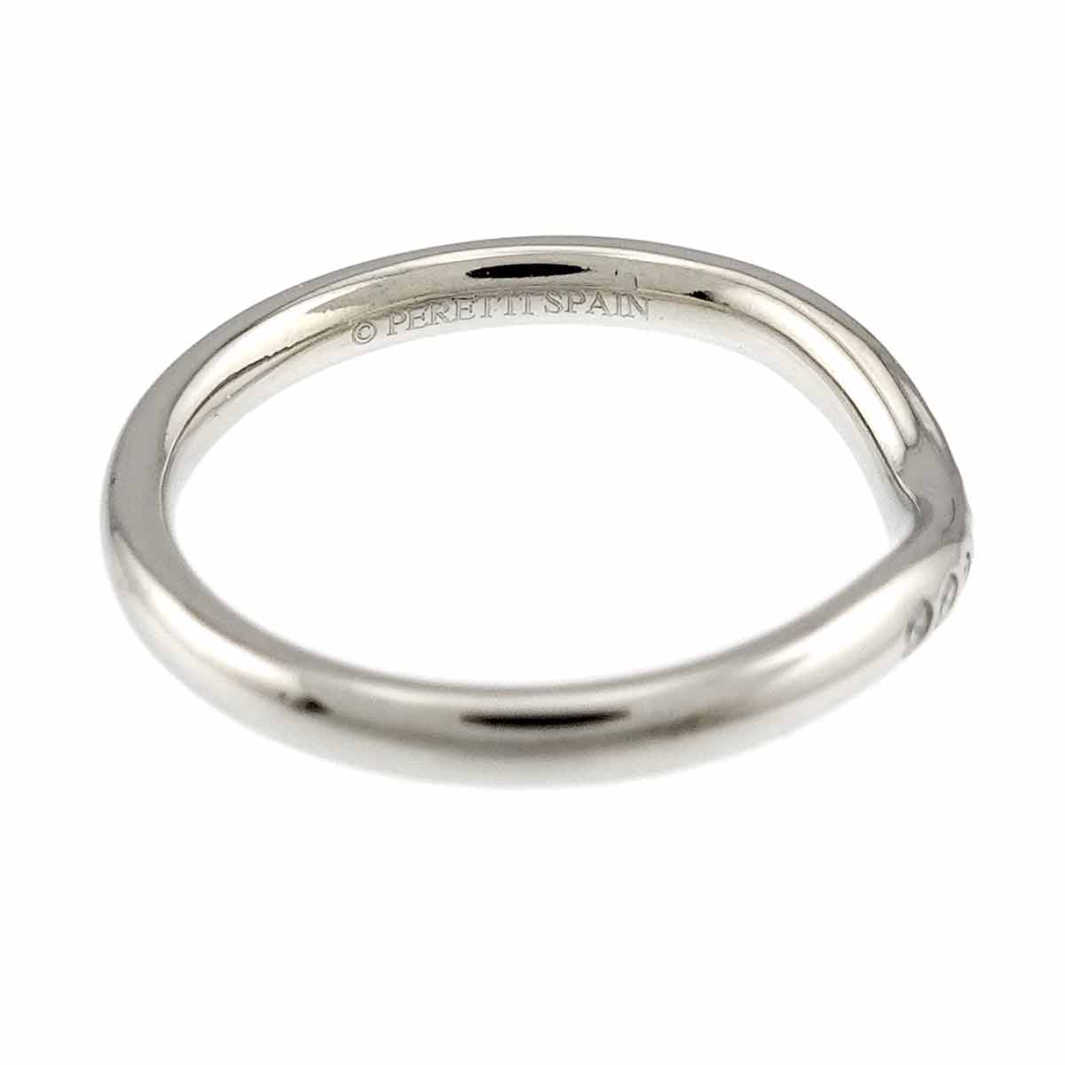 Curved Band Diamond Ring Platinum size4.5(US)