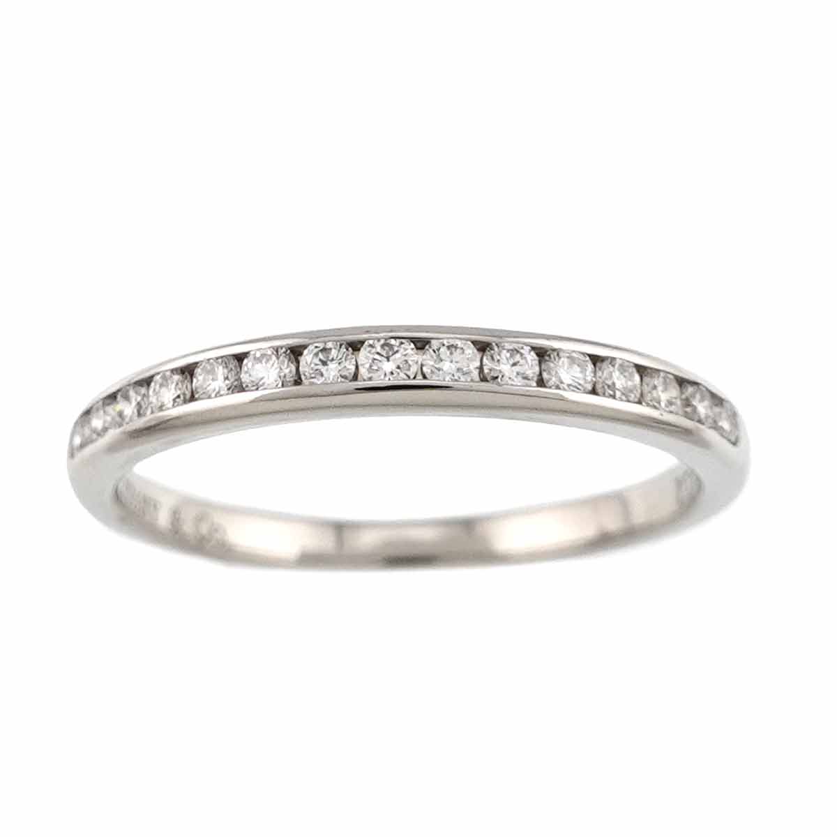Half Diamond band Ring Platinum Size4.75-5(US)