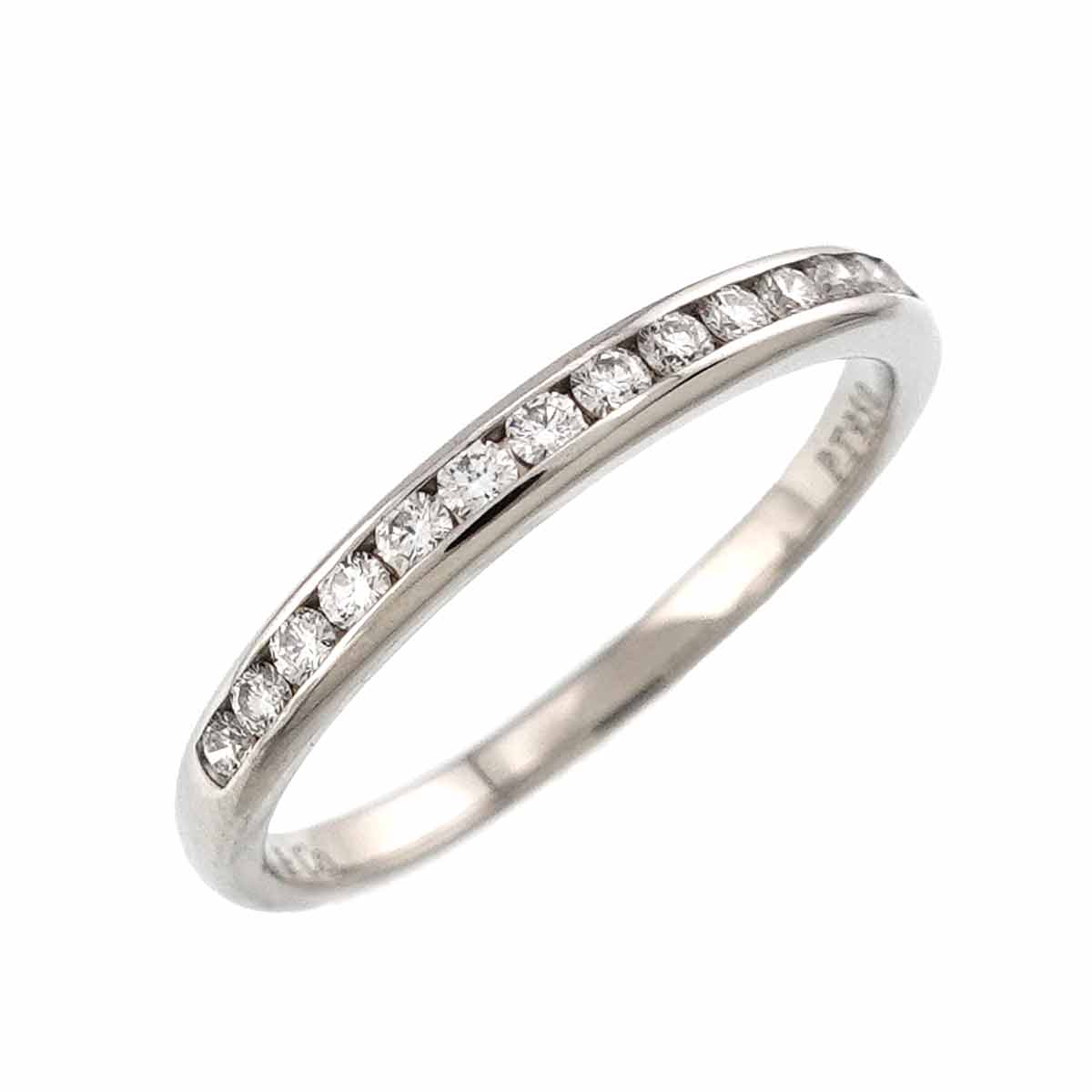 Half Diamond band Ring Platinum Size4.75-5(US)