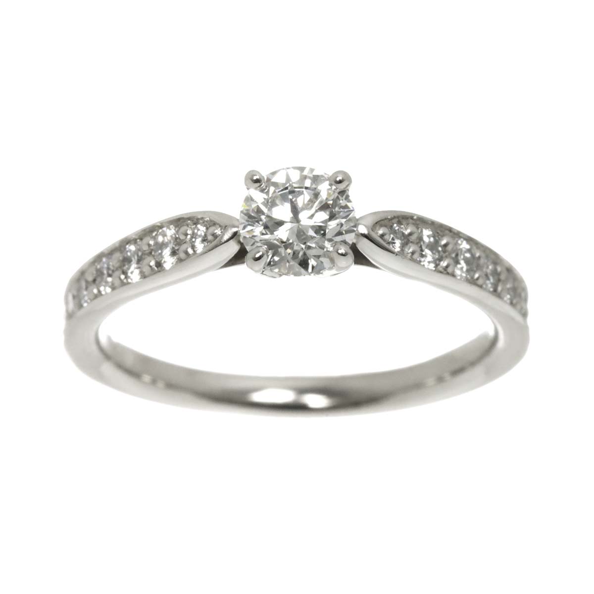 Diamond 0.32ct E/VVS1/3EX Ring Pt Platinum Size4(US)