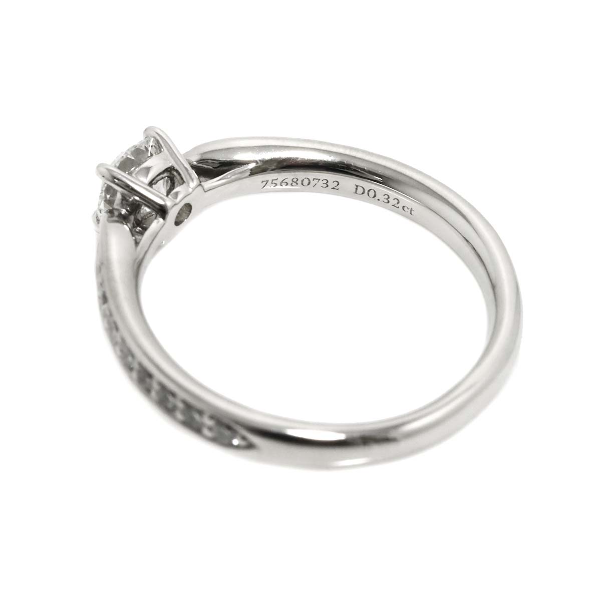 Diamond 0.32ct E/VVS1/3EX Ring Pt Platinum Size4(US)