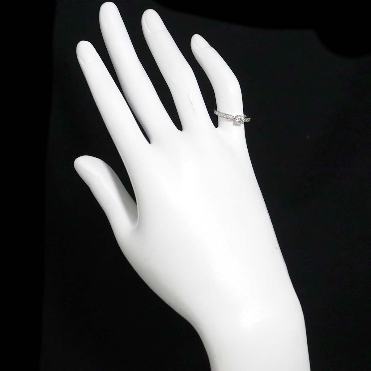 Diamond 0.32ct E/VVS1/3EX Ring Pt Platinum Size4(US)