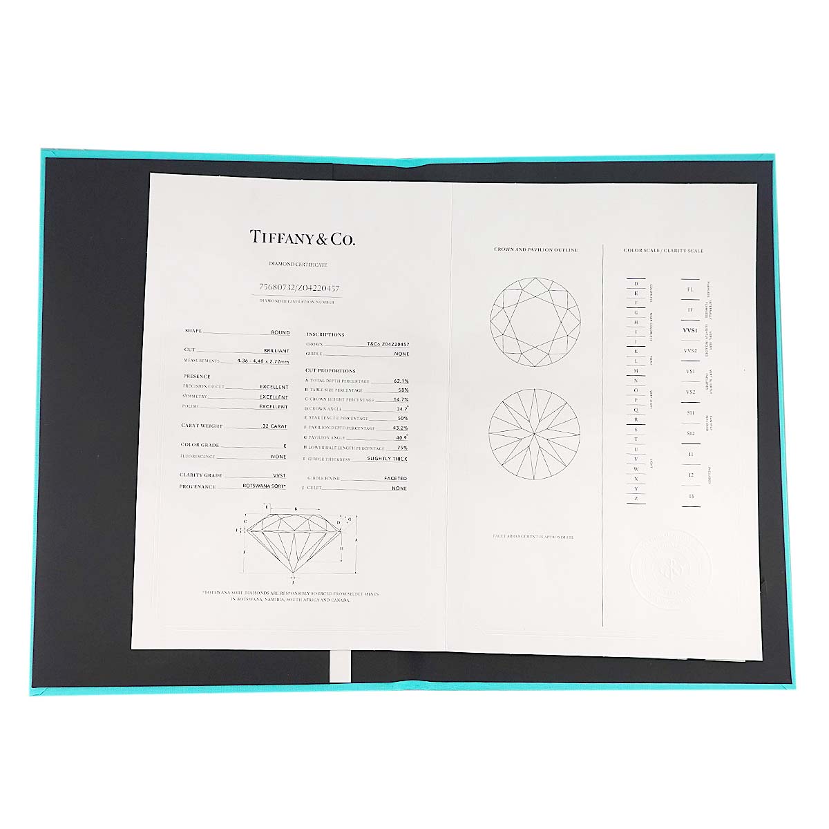 Diamond 0.32ct E/VVS1/3EX Ring Pt Platinum Size4(US)