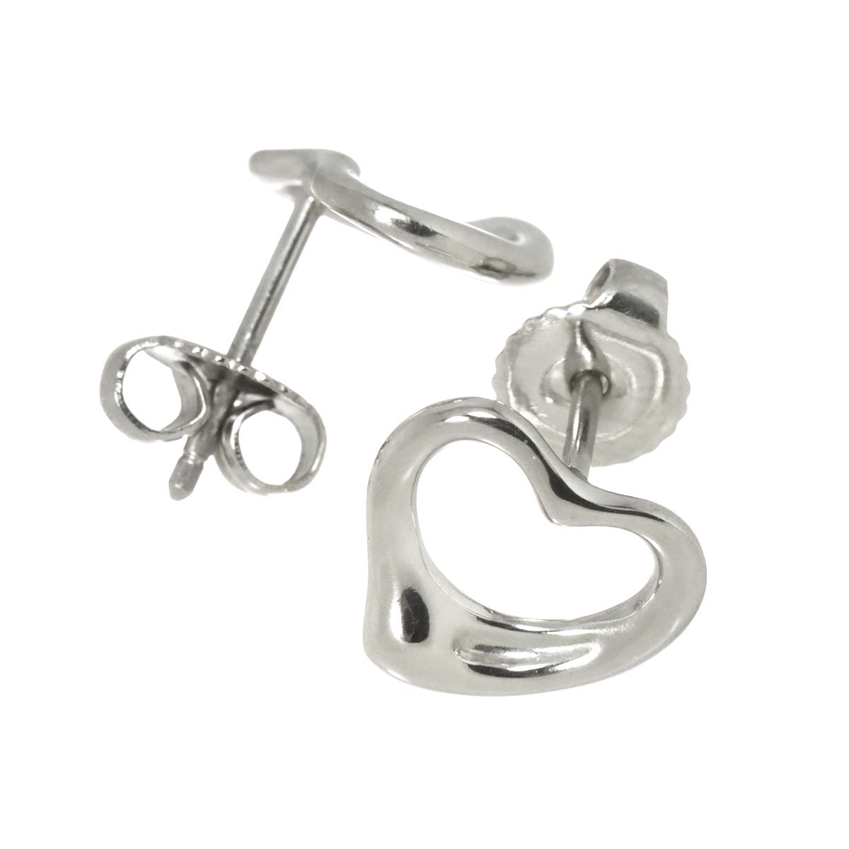 Open Heart Earrings Pierced Pt