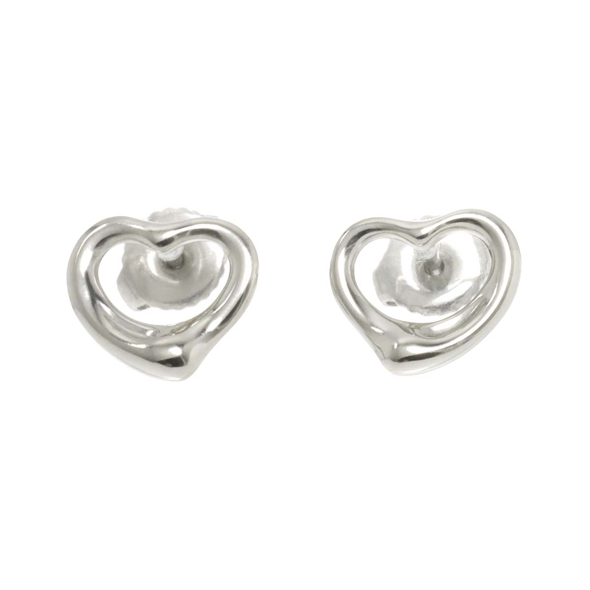 Open Heart Earrings Pierced Pt