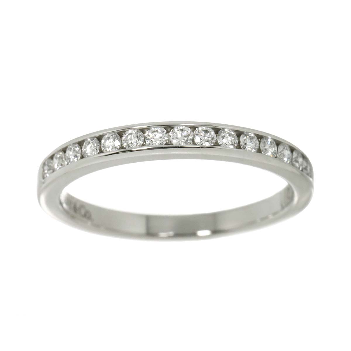 Half Diamond band Ring Platinum Size4-4.5(US)