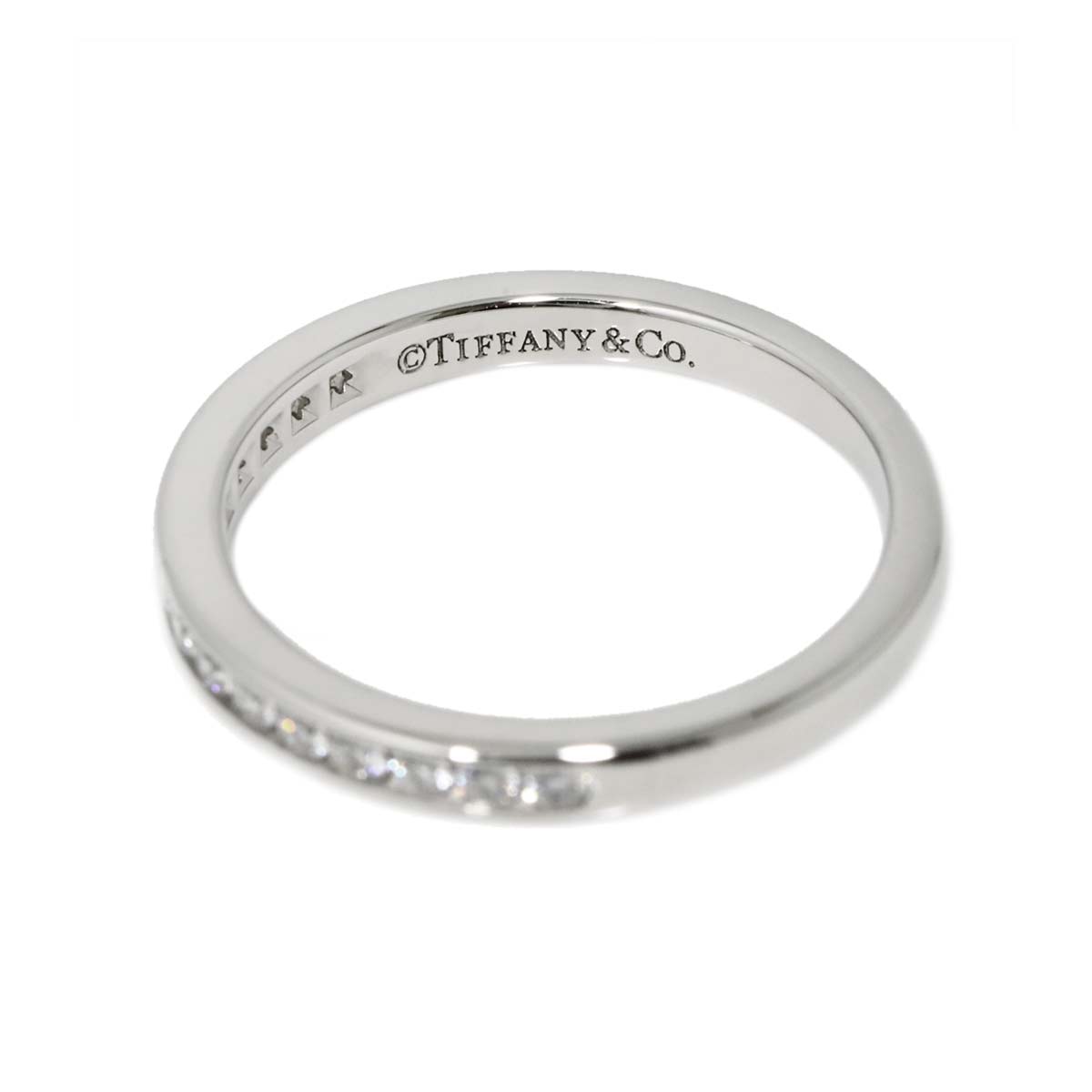 Half Diamond band Ring Platinum Size4-4.5(US)