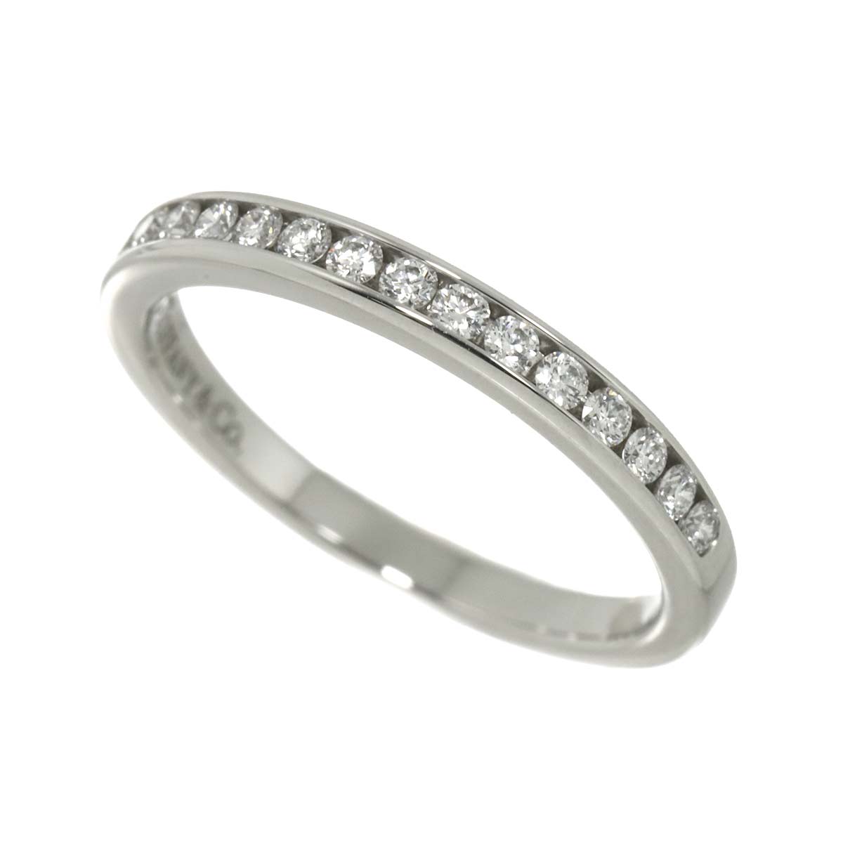 Half Diamond band Ring Platinum Size4-4.5(US)
