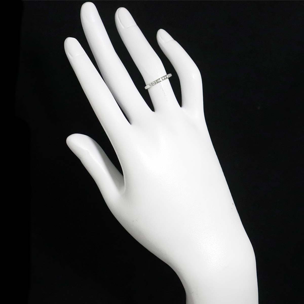 Half Diamond band Ring Platinum Size4-4.5(US)