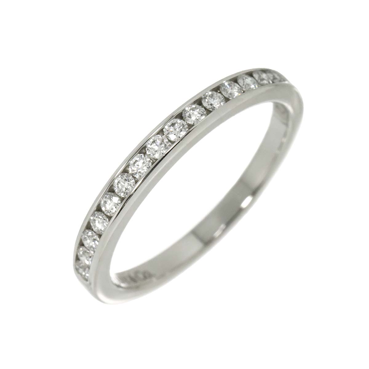 Half Diamond band Ring Platinum Size4-4.5(US)