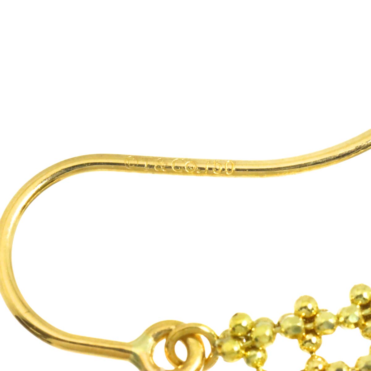 Fringe hook Earring Pierced 18K YG One Piece only