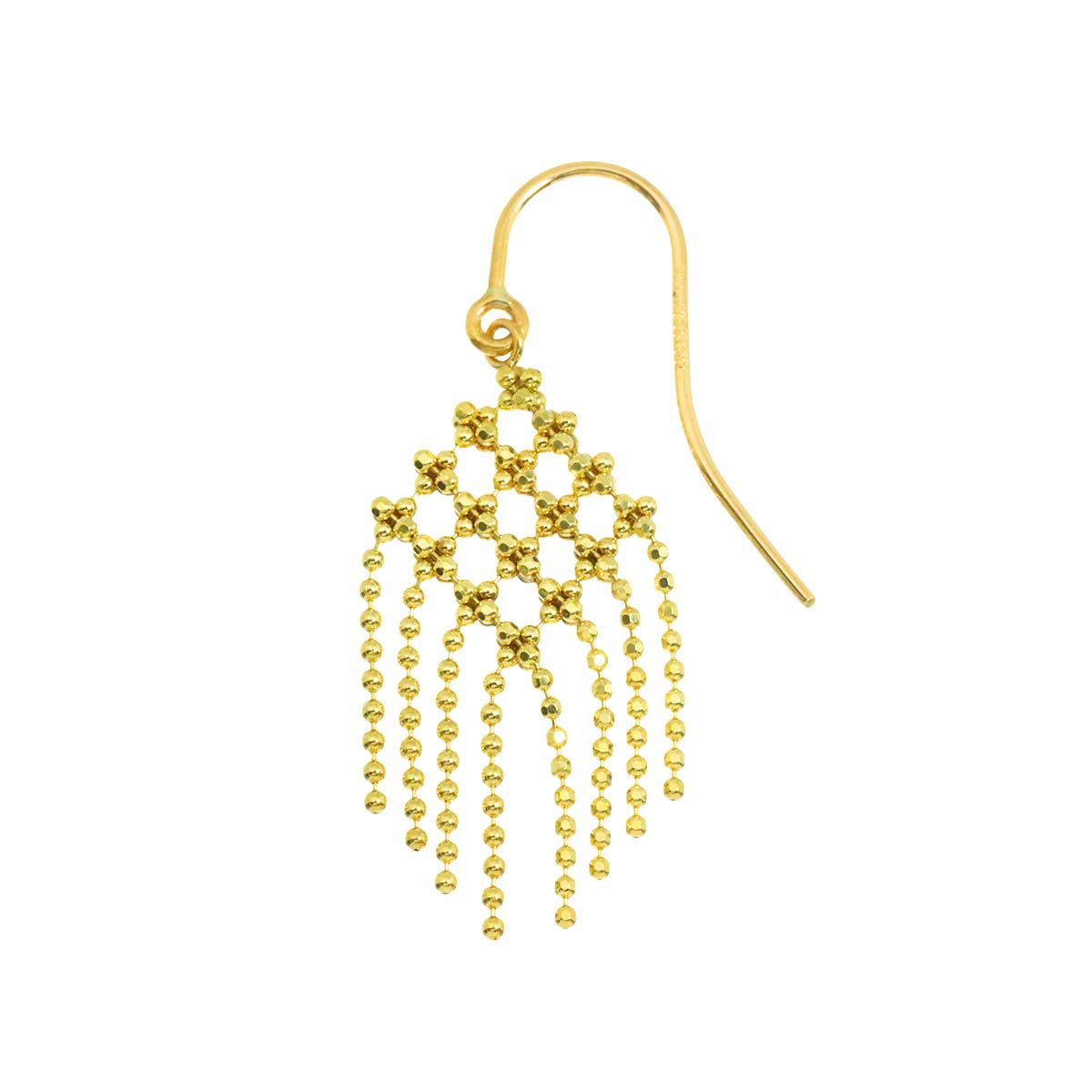 Fringe hook Earring Pierced 18K YG One Piece only