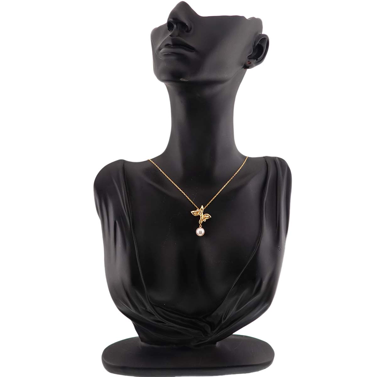 Akoya Pearl 7.6mm Diamond Necklace 18K YG 750