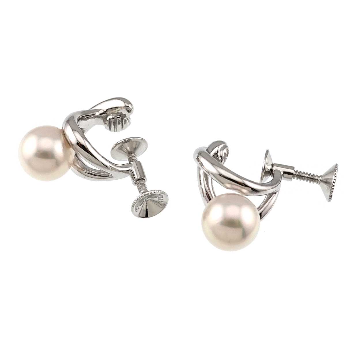 Akoya Pearl 7.1mm Earrings 18K WG 750