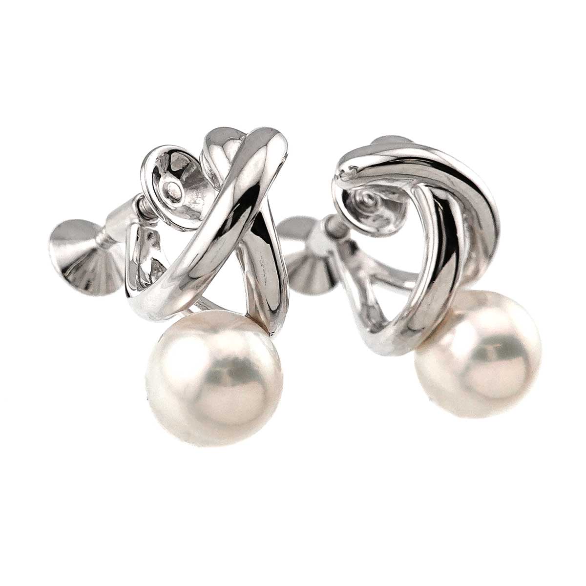 Akoya Pearl 7.1mm Earrings 18K WG 750
