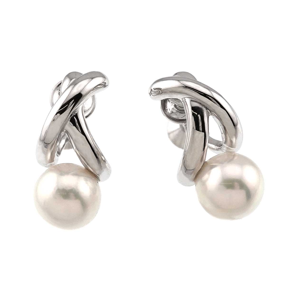 Akoya Pearl 7.1mm Earrings 18K WG 750
