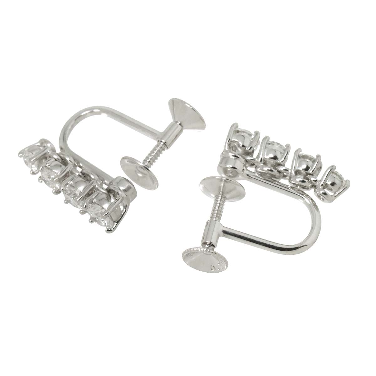 Diamond 0.37ct/0.37ct Earrings 18K White Gold 750