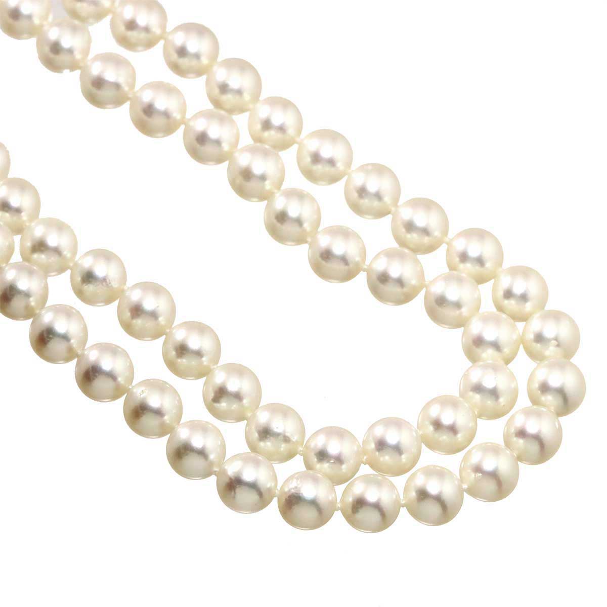 Akoya Pearl 7.0-6.4mm Long Necklace SV Silver 925