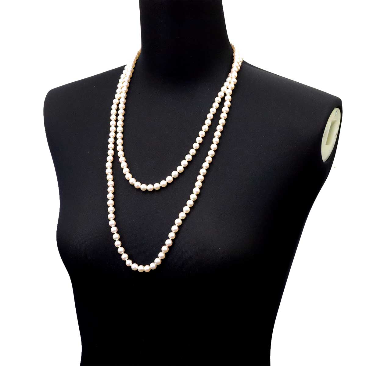 Akoya Pearl 7.0-6.4mm Long Necklace SV Silver 925