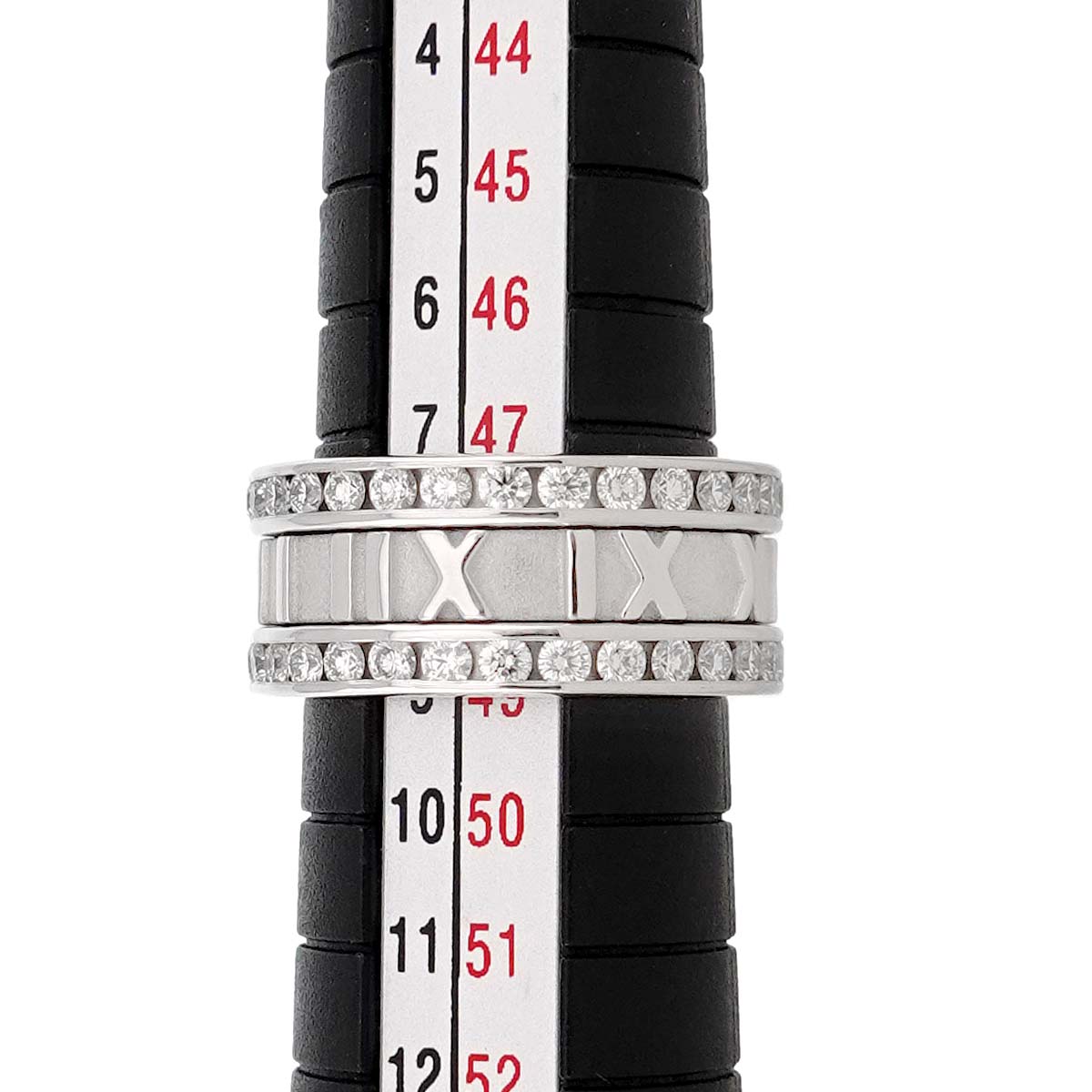 Atlas Full Diamond Ring 18K White Gold 750 size4(US)