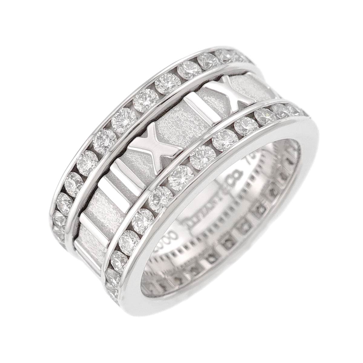 Atlas Full Diamond Ring 18K White Gold 750 size4(US)