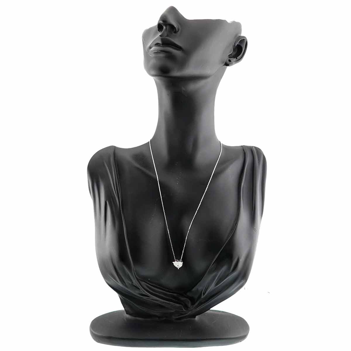 Heart Motif Diamond 0.29ct Necklace 18K White Gold 750