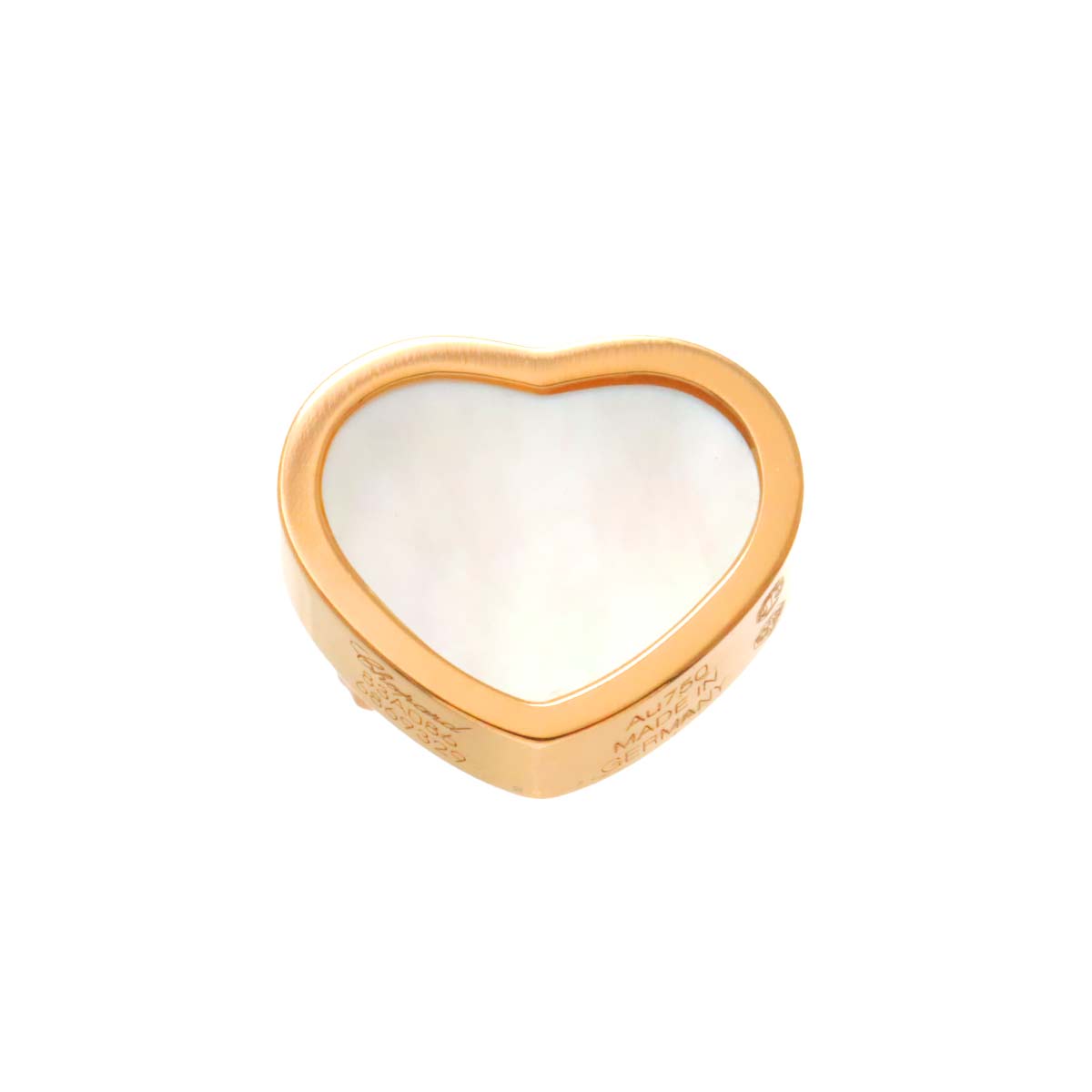 Happy Heart MOP Earring Pierced 18K PG 750 One Piece only
