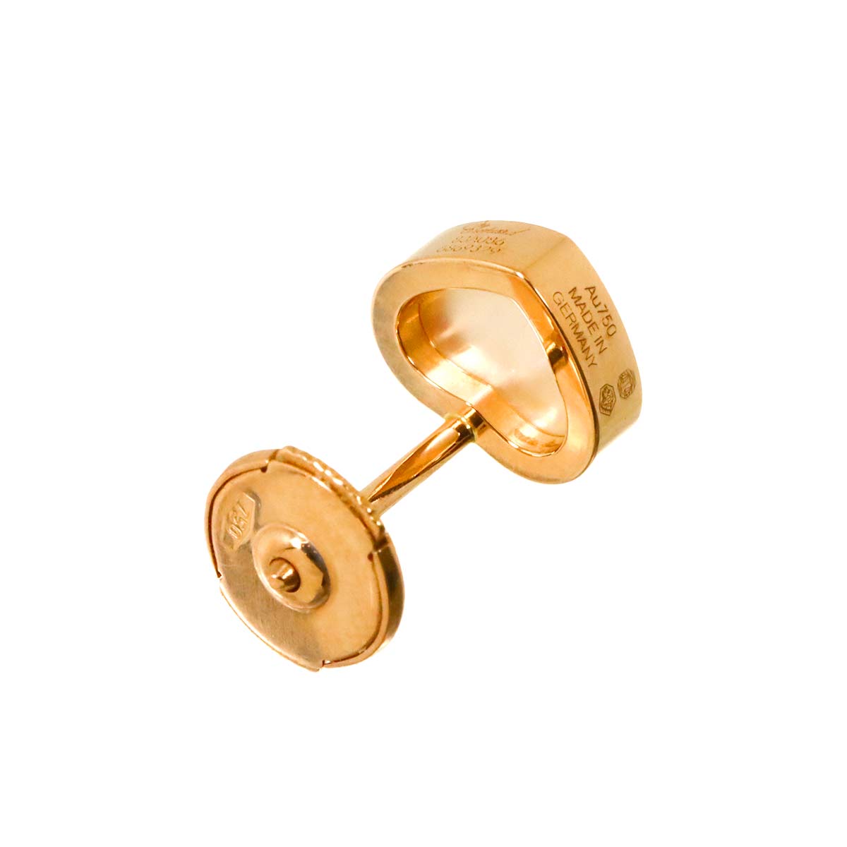Happy Heart MOP Earring Pierced 18K PG 750 One Piece only