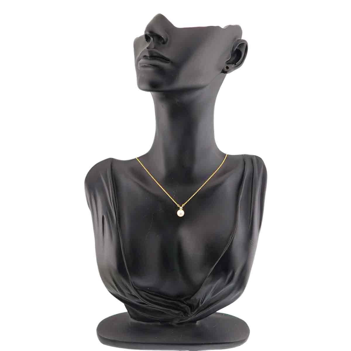 Akoya pearl 6.8mm Diamond Necklace 18K YG 750