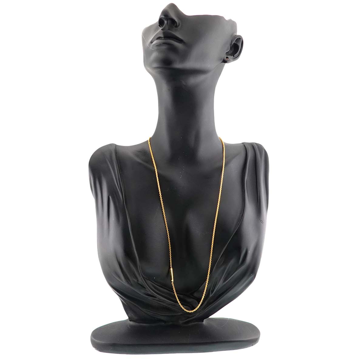 Tag Chain Plate Bar Necklace 18K Yellow Gold 750