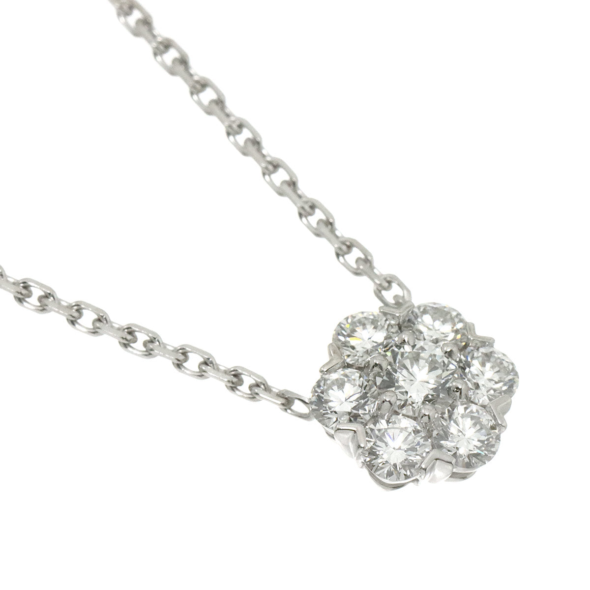 Fleurette Diamond SM Necklace 18K WG 750
