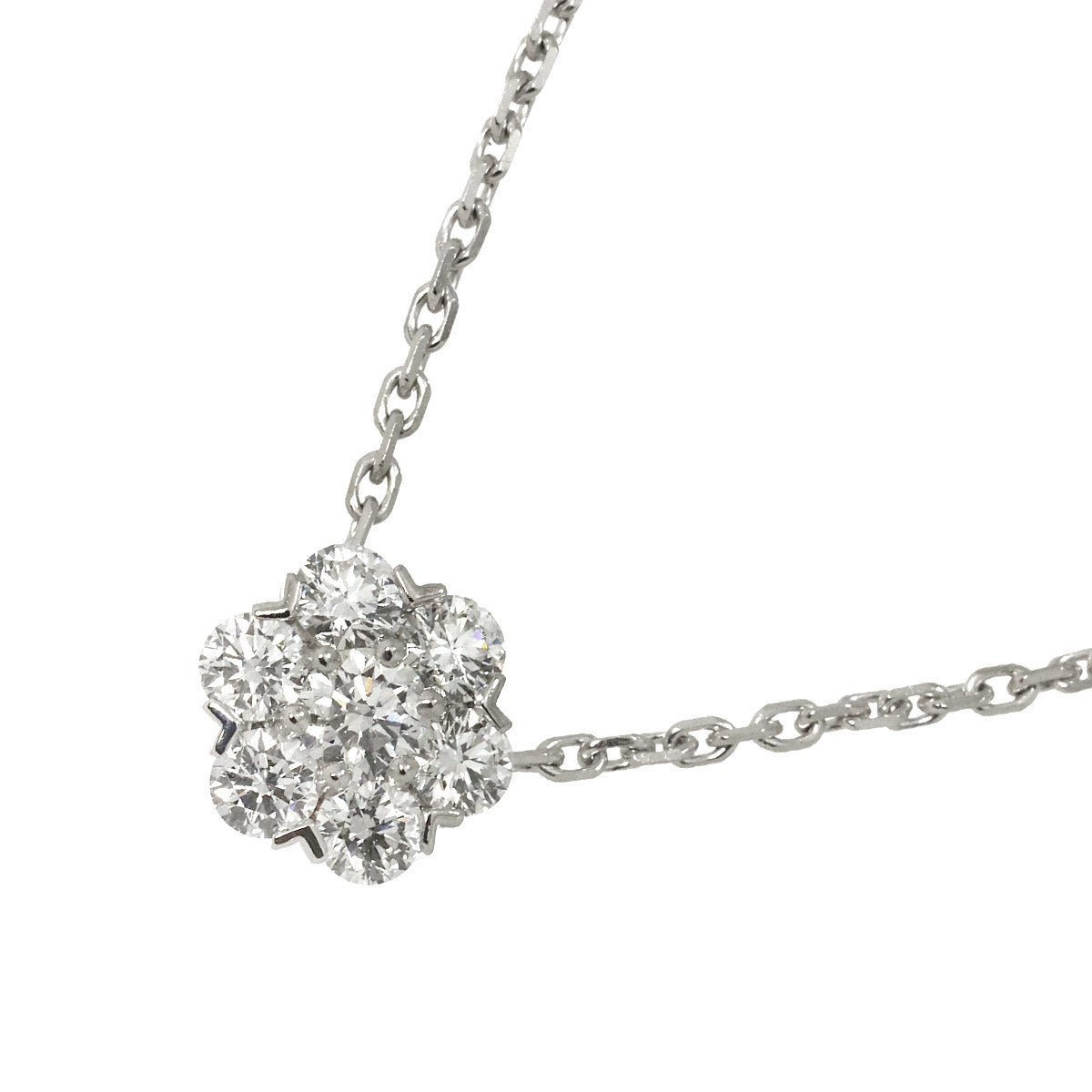 Fleurette Diamond SM Necklace 18K WG 750