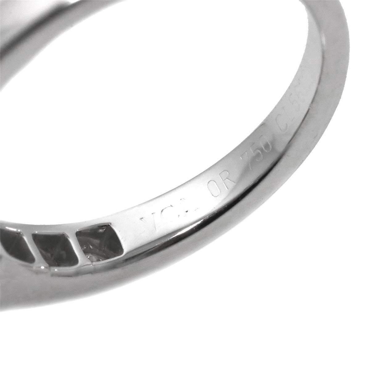 Fleurette Diamond Ring 18K WG 750 size48 4.5(US)