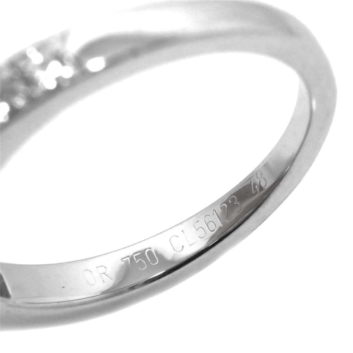 Fleurette Diamond Ring 18K WG 750 size48 4.5(US)