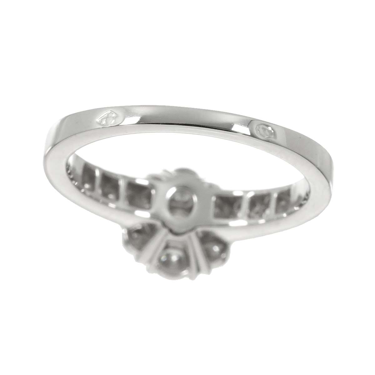 Fleurette Diamond Ring 18K WG 750 size48 4.5(US)