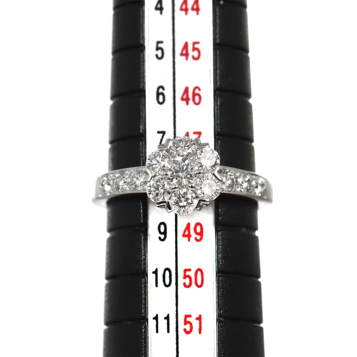 Fleurette Diamond Ring 18K WG 750 size48 4.5(US)