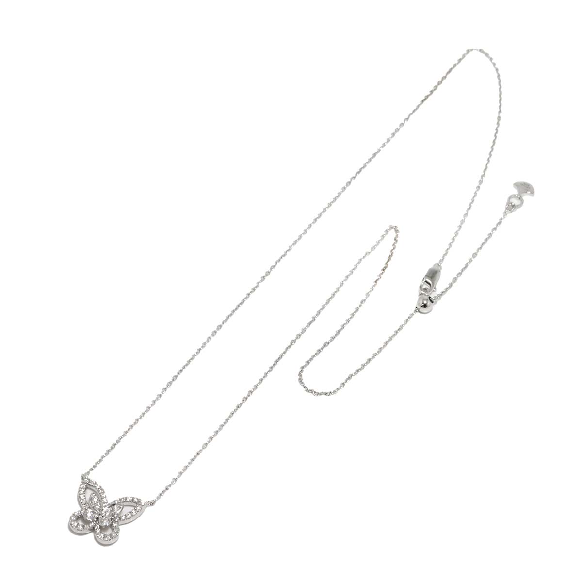 Butterfly Silhouette Mini Diamond Necklace 18K WG 750