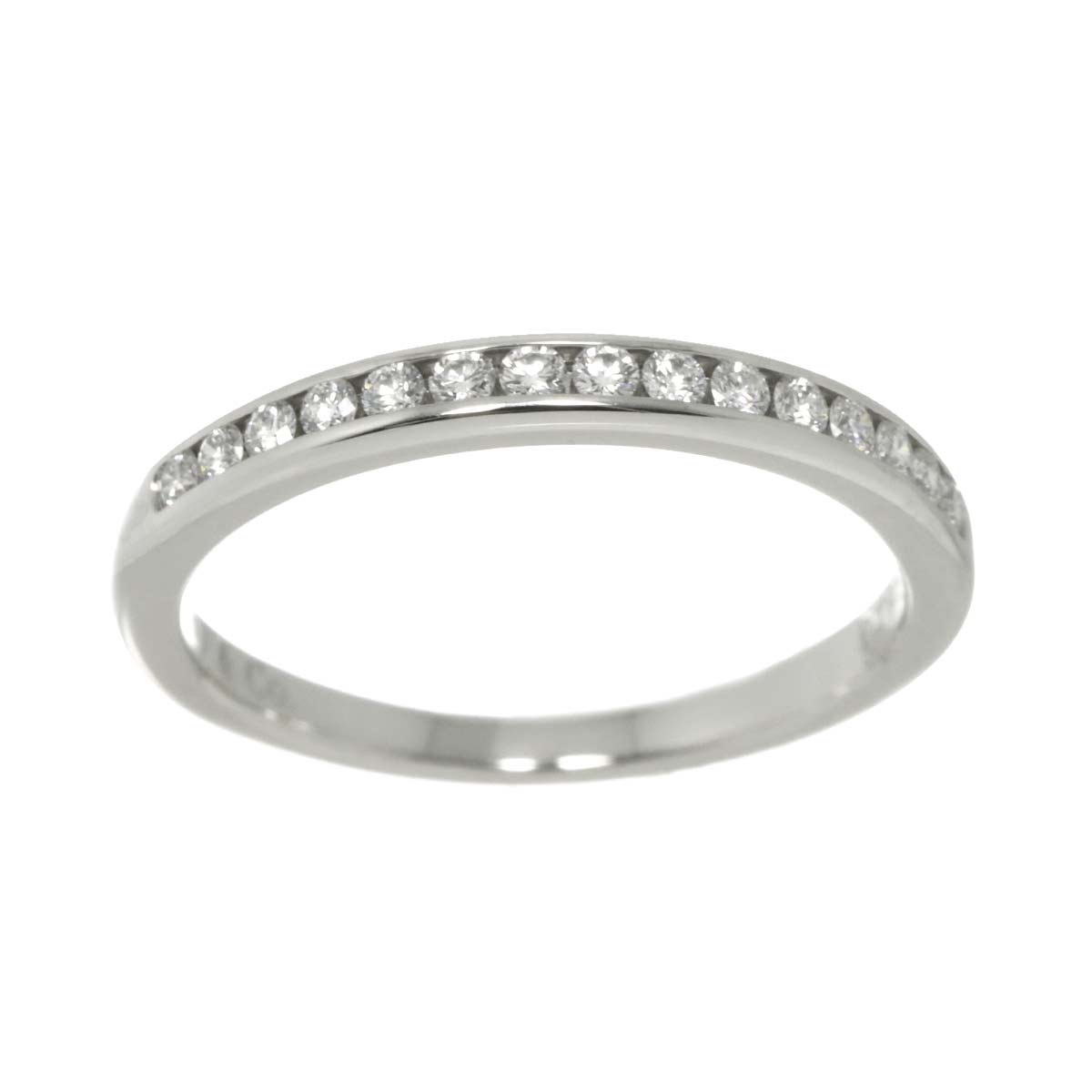 Half Diamond band Ring Platinum Size4.75-5(US)