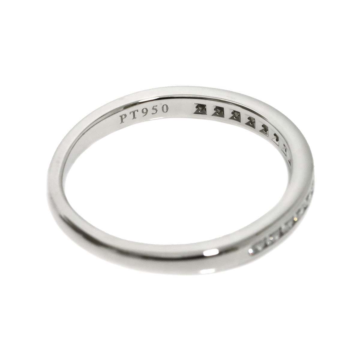Half Diamond band Ring Platinum Size4.75-5(US)