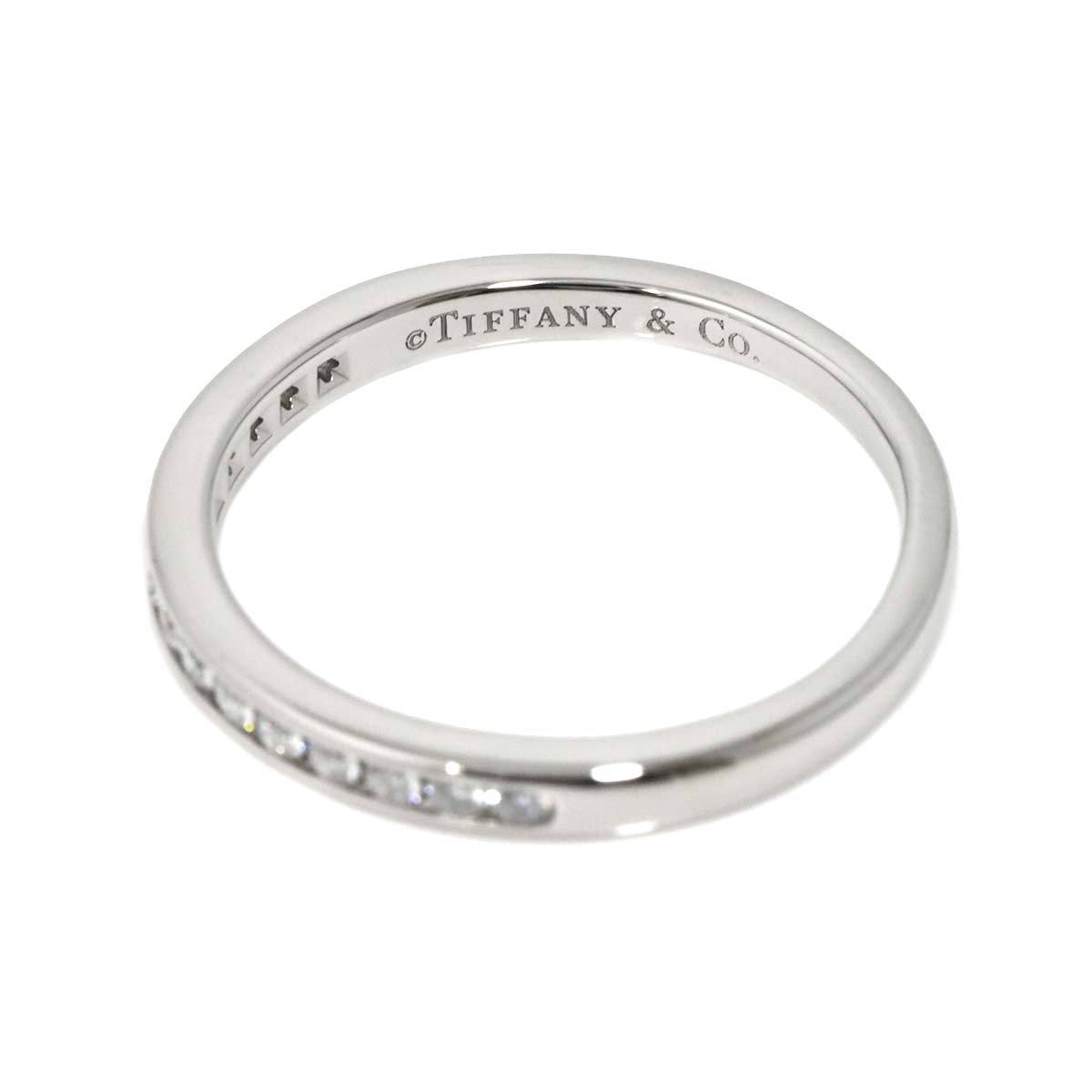 Half Diamond band Ring Platinum Size4.75-5(US)