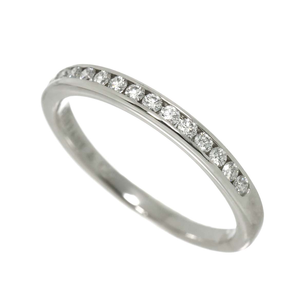 Half Diamond band Ring Platinum Size4.75-5(US)