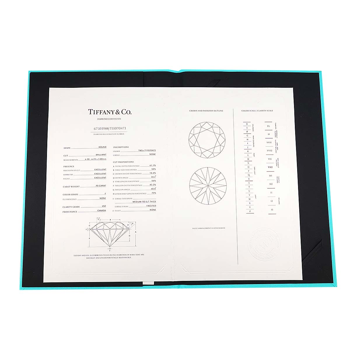 Diamond 0.90ct F/VS2/3EX Ring Pt Size5.75-6(US)