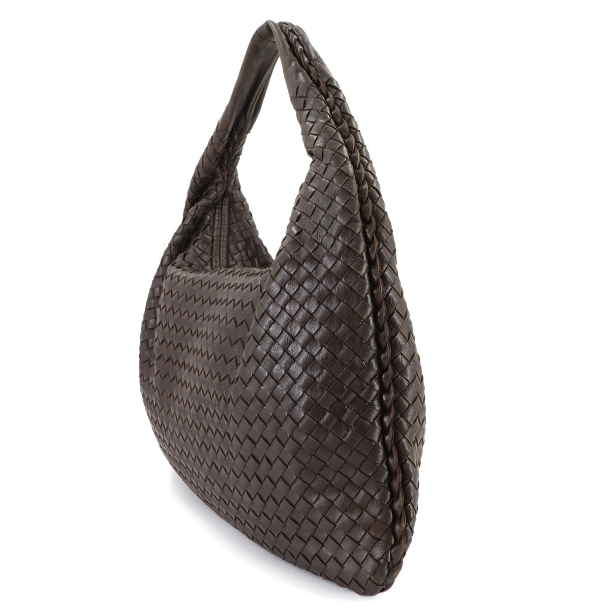 Intrecciato Shoulder Bag Leather Brown 115654