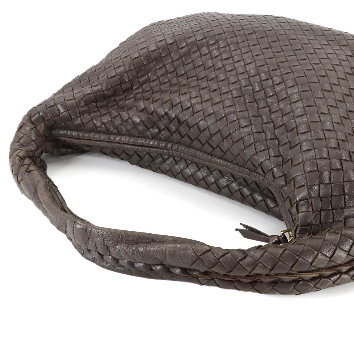 Intrecciato Shoulder Bag Leather Brown 115654