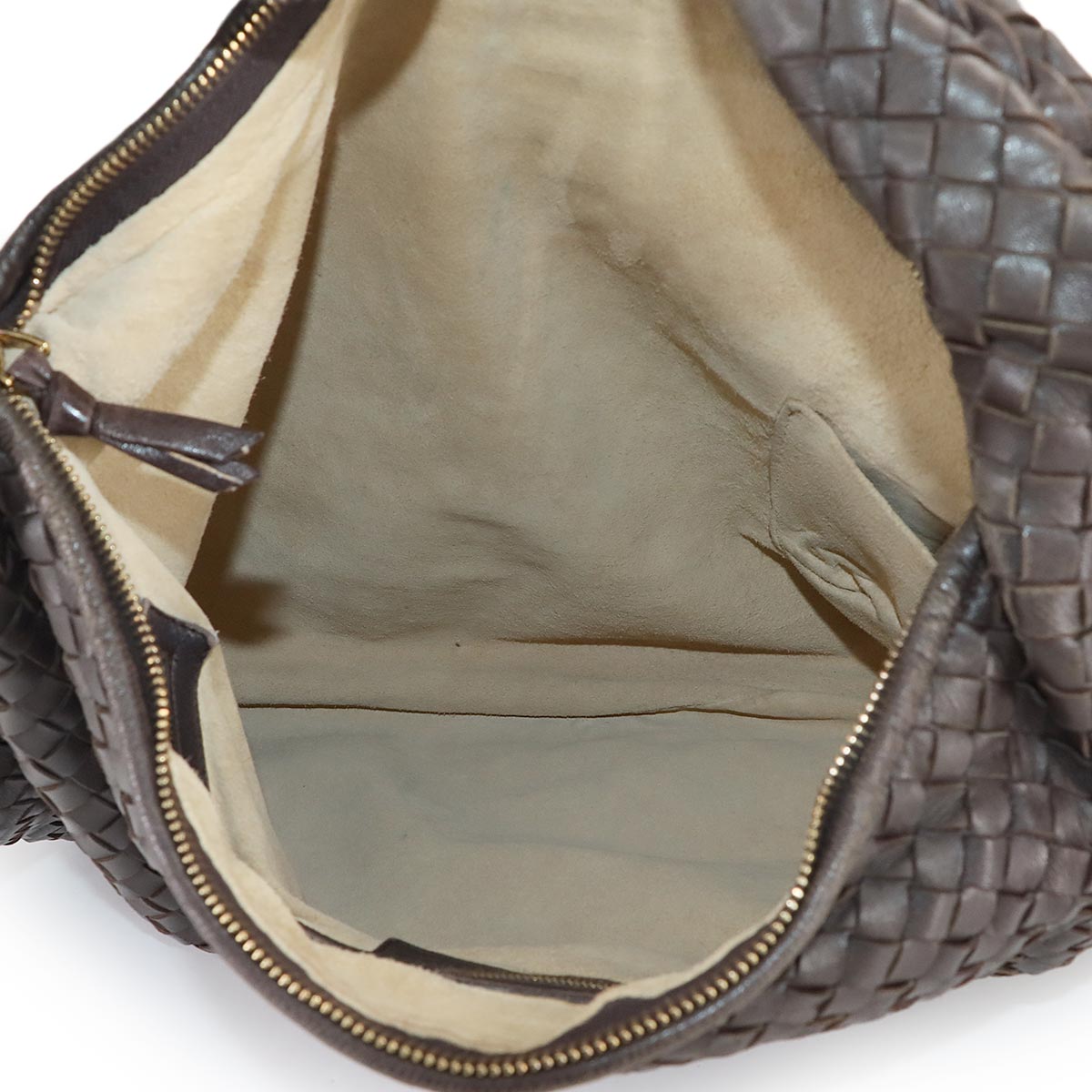 Intrecciato Shoulder Bag Leather Brown 115654