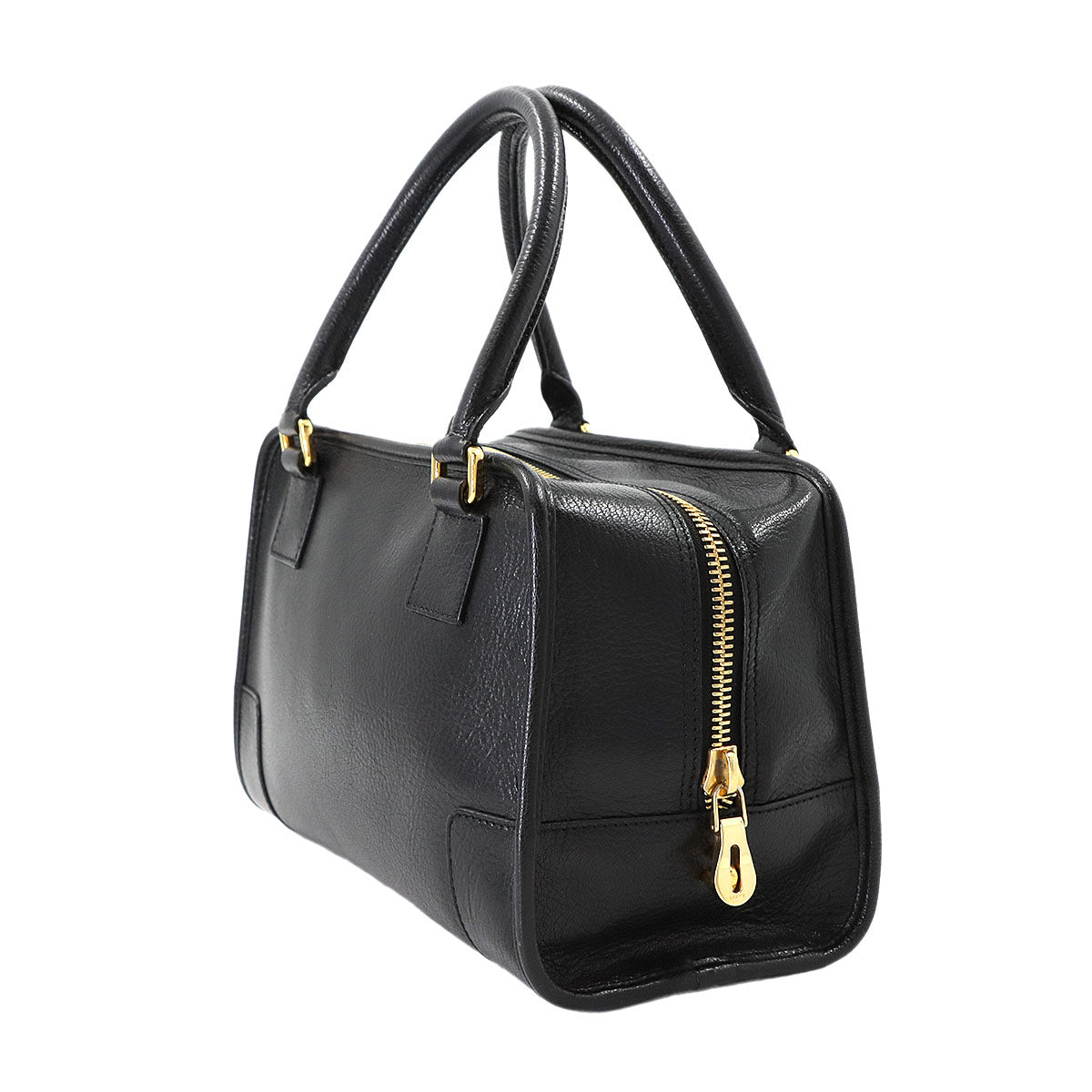 Amazona 28 Hand Bag Leather Black Anagram Purse