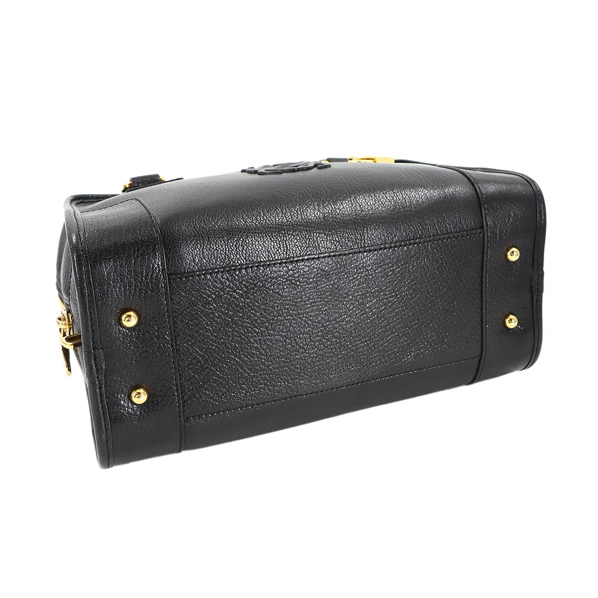 Amazona 28 Hand Bag Leather Black Anagram Purse