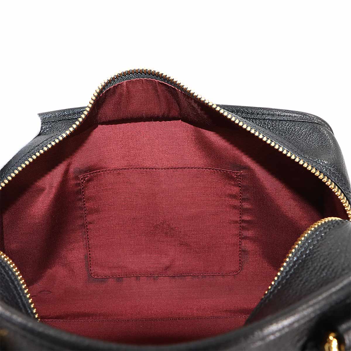 Amazona 28 Hand Bag Leather Black Anagram Purse