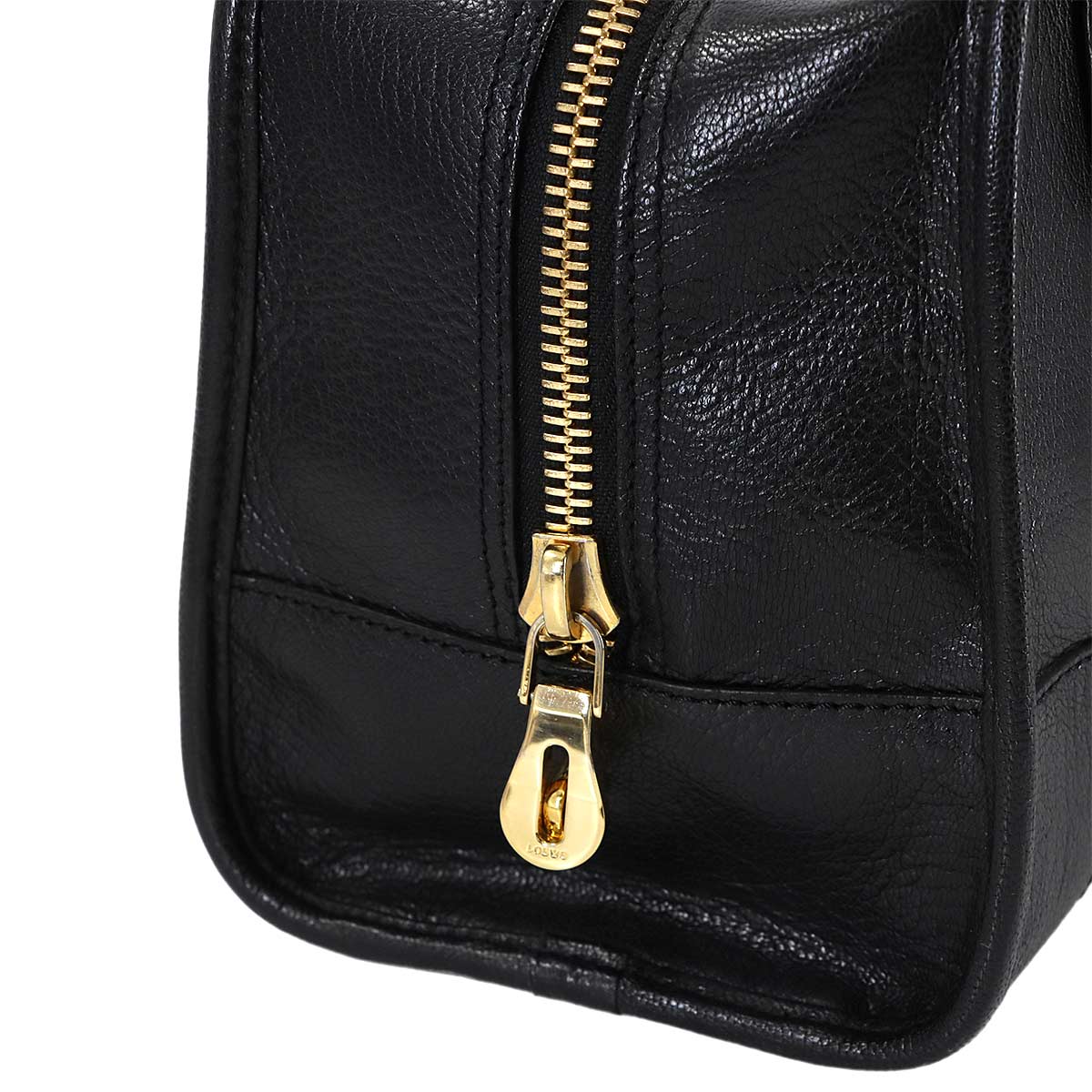 Amazona 28 Hand Bag Leather Black Anagram Purse