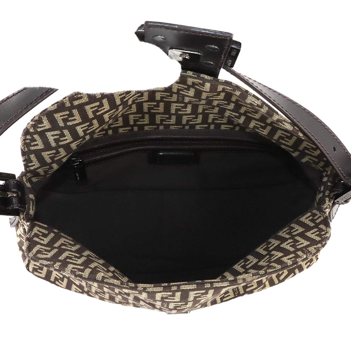 Zucchino Mamma Baguette Shoulder Bag Canvas Brown Beige 8BR003